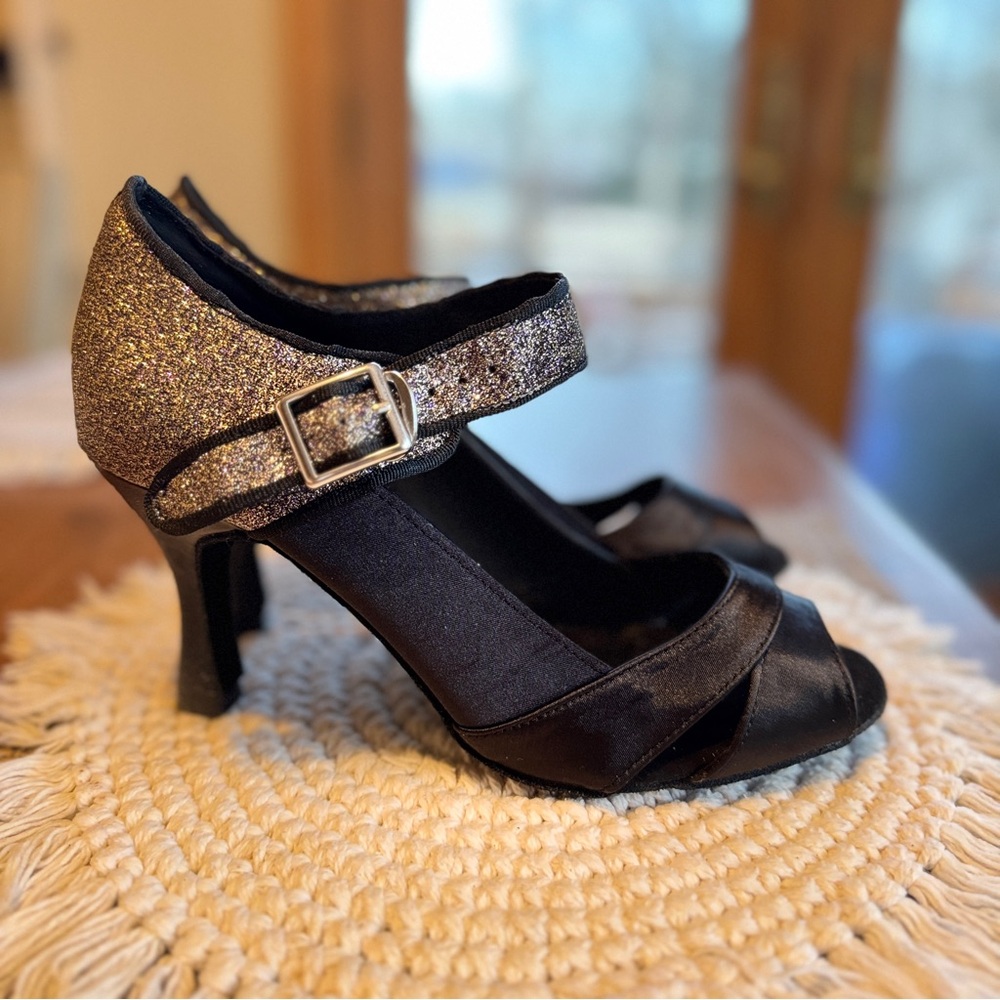 Black ballroom dance shoes